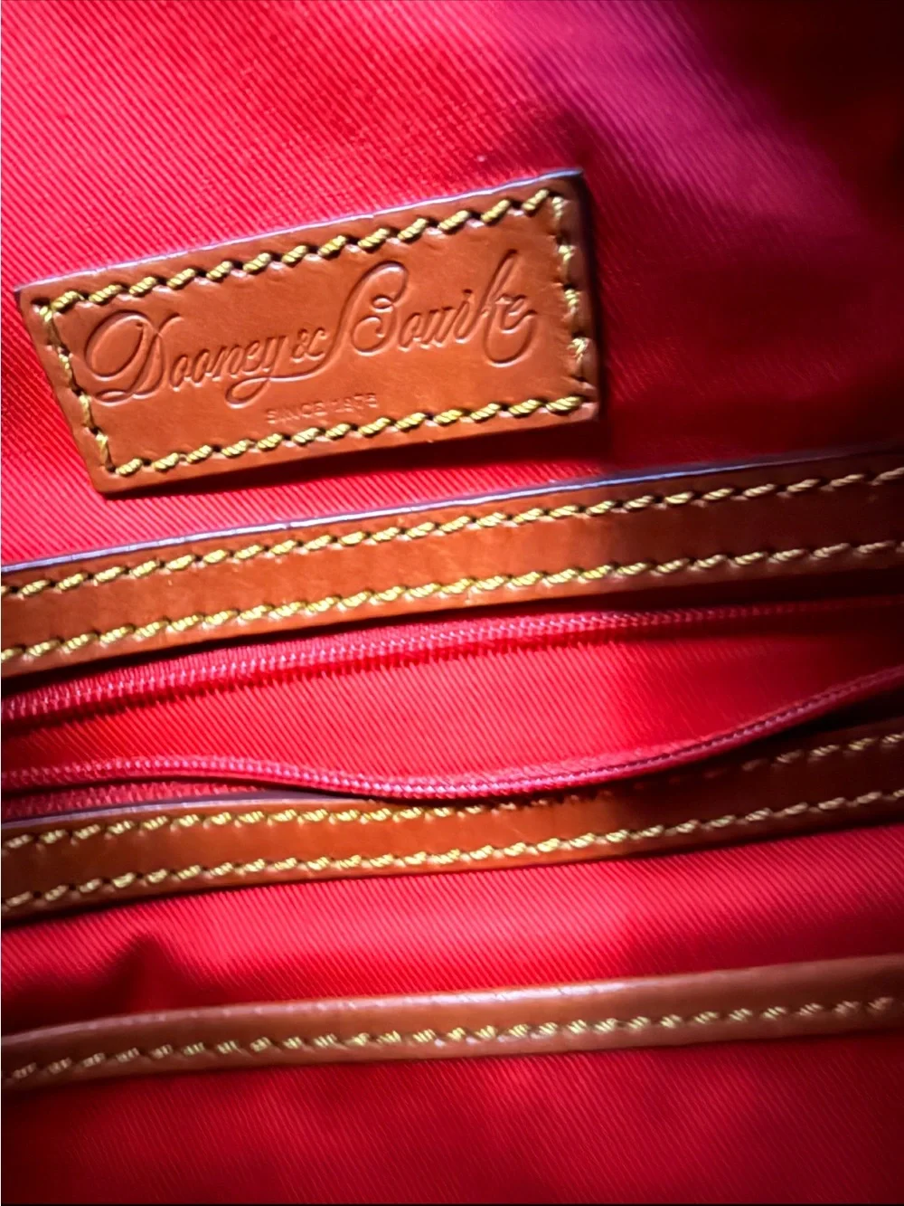 Dooney & Bourke Brown and Gold Monogram Satchel